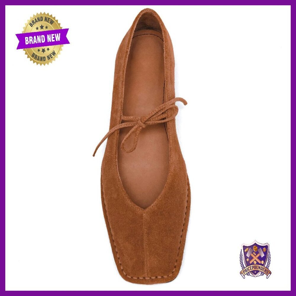 Square Toe Ballet Flats Lace Up Mary Jane Comfortable Slip On Shoes